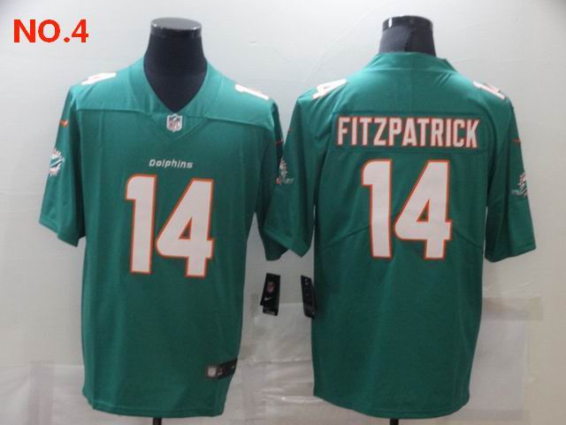 Men's Miami Dolphins 14 Ryan Fitzpatrick Jersey NO.4;
